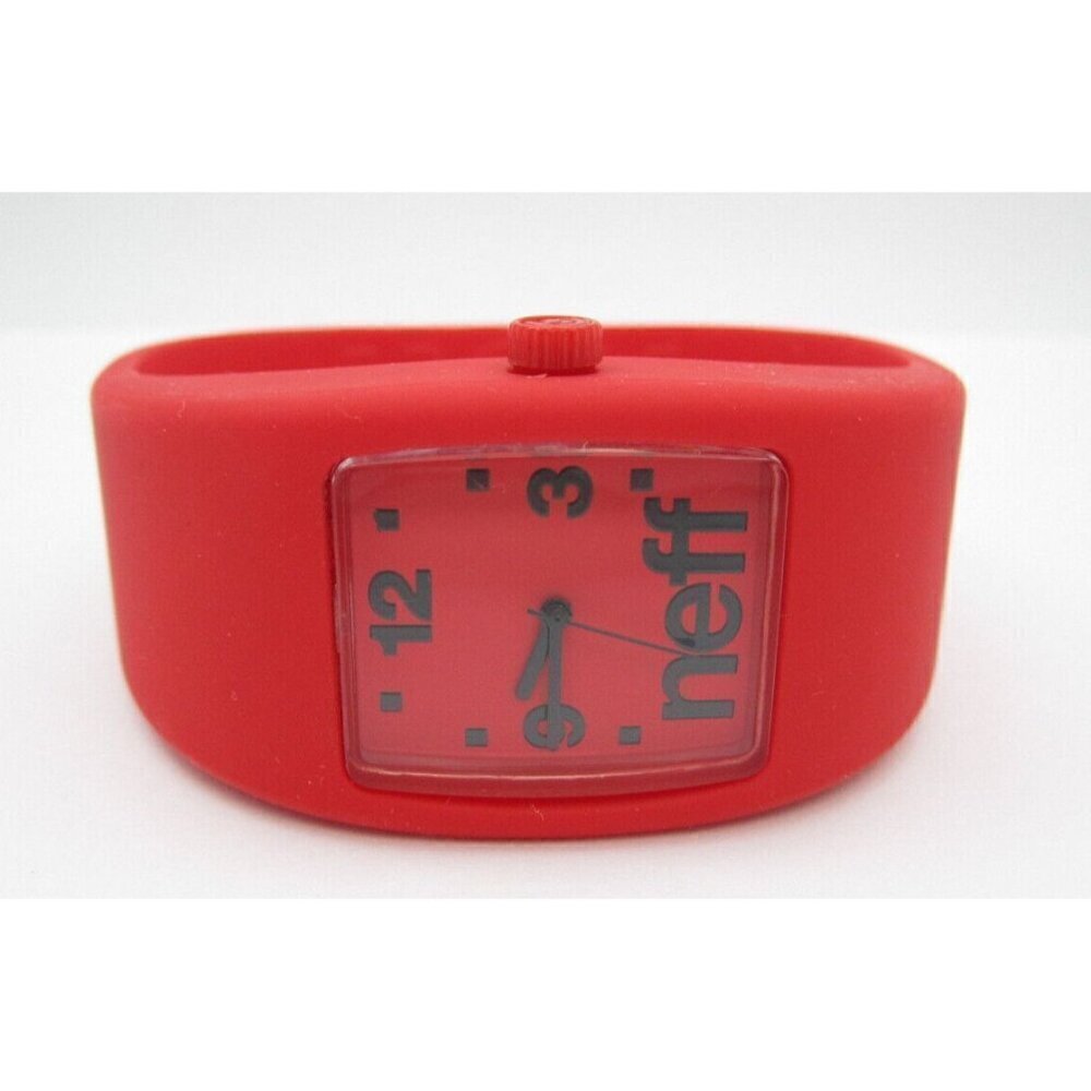 Women Neff Bandit Quartz WR Analog 25mm Red Watch Sz L/XL (H189) "New Battery"‎